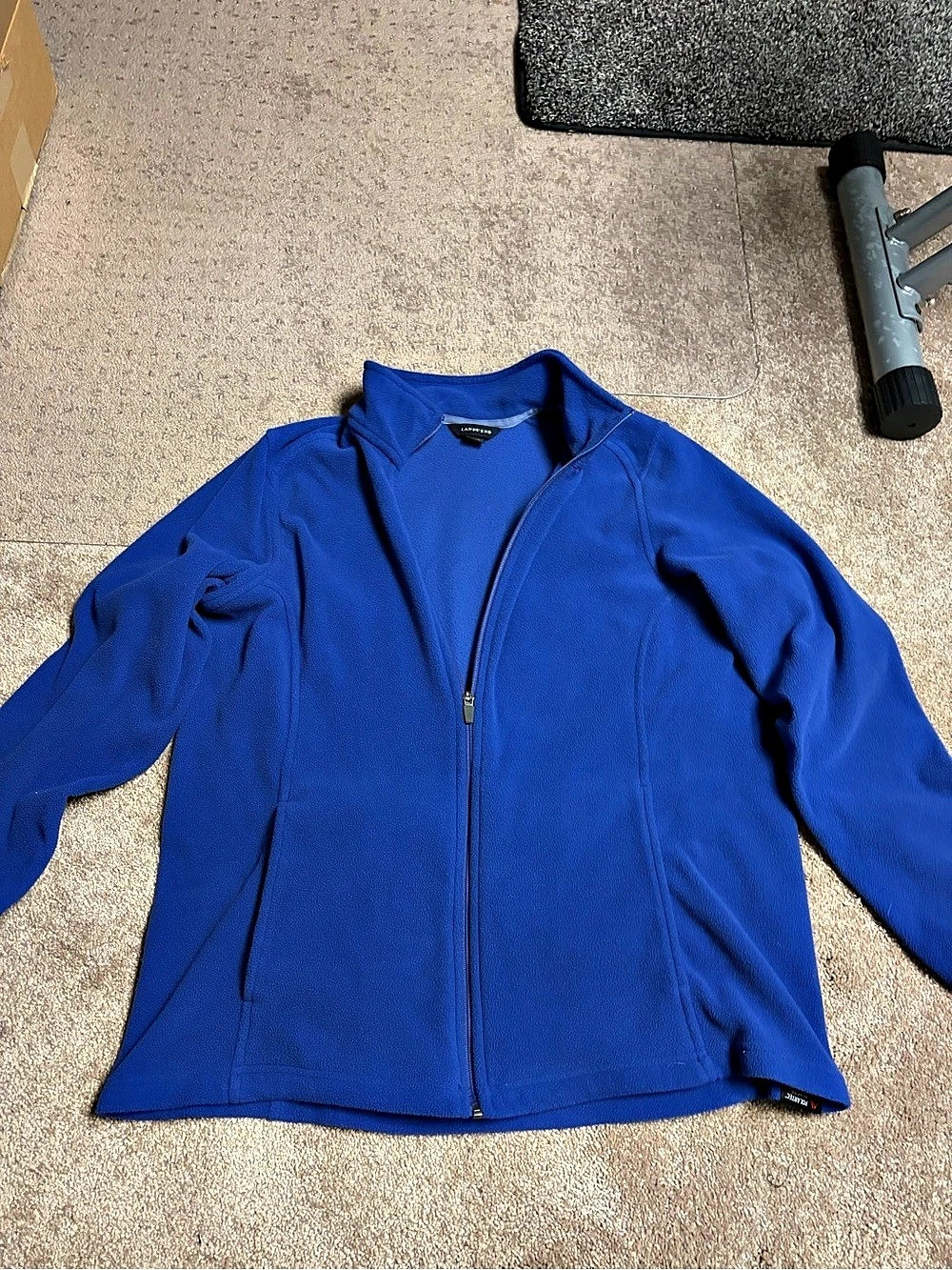Lands' End Anyweather Fleece Full Zip Jacket Blue XL
